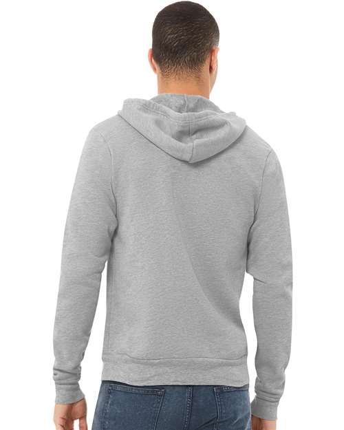Bella + Canvas 3739 Sponge Fleece Full-Zip Hoodie Sweatshirt - Athletic Heather - model back