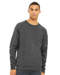 BELLA + CANVAS 3901 Unisex Sponge Fleece Raglan Crewneck Sweatshirt - Dark Grey Marble - model front