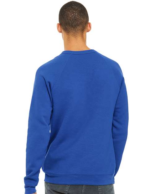 BELLA + CANVAS 3901 Unisex Sponge Fleece Raglan Crewneck Sweatshirt - True Royal - model back