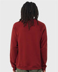 BELLA + CANVAS 3901 Unisex Sponge Fleece Raglan Crewneck Sweatshirt - Cardinal - model back