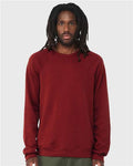 BELLA + CANVAS 3901 Unisex Sponge Fleece Raglan Crewneck Sweatshirt - Cardinal - model front