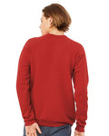 BELLA + CANVAS 3901 Unisex Sponge Fleece Raglan Crewneck Sweatshirt - Red - model back
