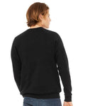 BELLA + CANVAS 3901 Unisex Sponge Fleece Raglan Crewneck Sweatshirt - Black - model back