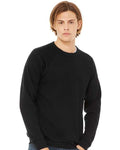 BELLA + CANVAS 3901 Unisex Sponge Fleece Raglan Crewneck Sweatshirt - Black - model front