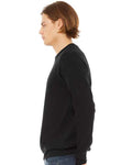 BELLA + CANVAS 3901 Unisex Sponge Fleece Raglan Crewneck Sweatshirt - Black - model side