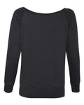 BELLA + CANVAS 7501 Women’s Sponge Fleece Wide Neck Sweatshirt - Black - back