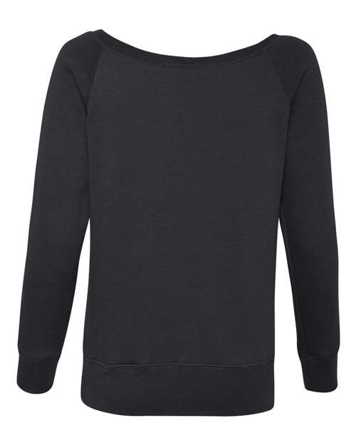 BELLA + CANVAS 7501 Women’s Sponge Fleece Wide Neck Sweatshirt - Black - back