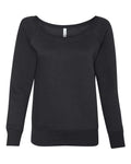 BELLA + CANVAS 7501 Women’s Sponge Fleece Wide Neck Sweatshirt - Black - front