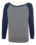 BELLA + CANVAS 7501 Women’s Sponge Fleece Wide Neck Sweatshirt - Deep Heather/ Navy - back