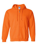 Gildan 18600 Heavy Blend Full-Zip Hooded Sweatshirt - Safety Orange - front