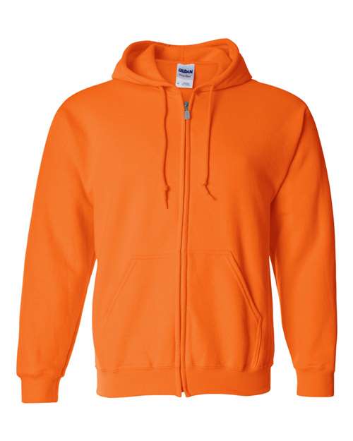 Gildan 18600 Heavy Blend Full-Zip Hooded Sweatshirt - Safety Orange - front