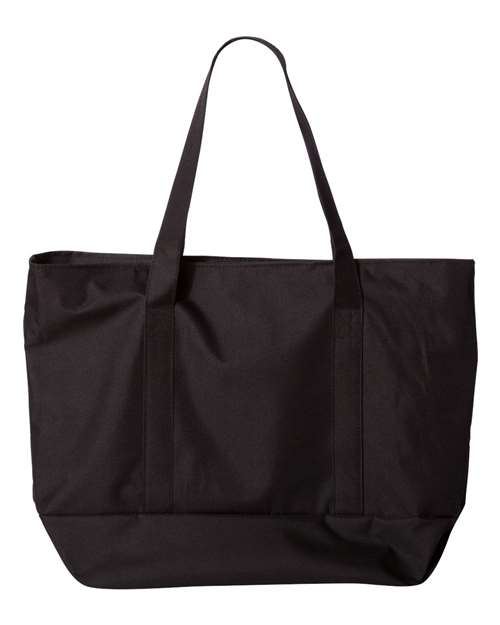 Liberty Bags 7006 Bay View Giant Zippered Tote - Black/ Black - back