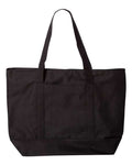 Liberty Bags 7006 Bay View Giant Zippered Tote - Black/ Black - front