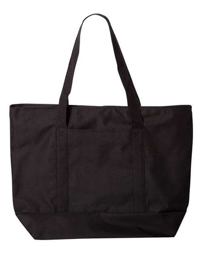 Liberty Bags 7006 Bay View Giant Zippered Tote - Black/ Black - front