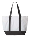 Liberty Bags 7006 Bay View Giant Zippered Tote - White/ Black - front