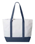 Liberty Bags 7006 Bay View Giant Zippered Tote - White/ Navy - back