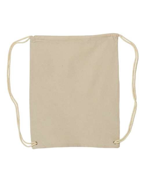 Liberty Bags 8875 Canvas Drawstring Backpack - Natural - back