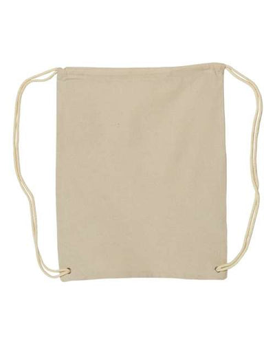 Liberty Bags 8875 Canvas Drawstring Backpack - Natural - front