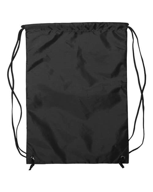 Liberty Bags 8888 Zippered Drawstring Backpack - Black - back