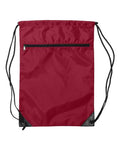 Liberty Bags 8888 Zippered Drawstring Backpack - Red - front