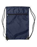 Liberty Bags 8888 Zippered Drawstring Backpack - Navy - front