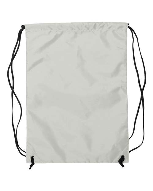 Liberty Bags 8888 Zippered Drawstring Backpack - White - back