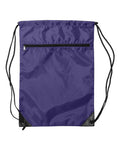 Liberty Bags 8888 Zippered Drawstring Backpack - Purple - front