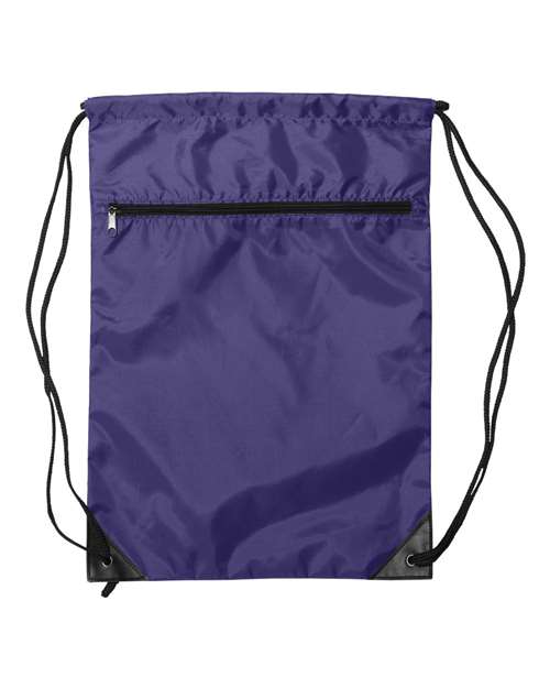 Liberty Bags 8888 Zippered Drawstring Backpack - Purple - front