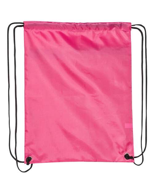 Liberty Bags 8888 Zippered Drawstring Backpack - Hot Pink - back
