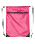 Liberty Bags 8888 Zippered Drawstring Backpack - Hot Pink - front
