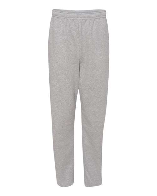 Jerzees 974MPR Unisex NuBlend Open-Bottom Sweatpants with Pockets - Athletic Heather - front