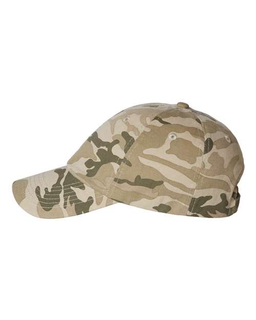Valucap VC300A Bio-Washed Classic Dad Hat - Tan Camo - side