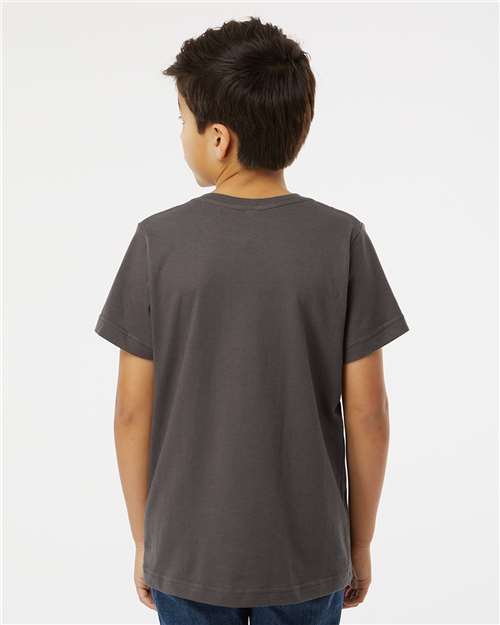 LAT 6101 Youth Fine Jersey Tee - Charcoal - model back