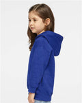 Rabbit Skins 3326 Toddler Pullover Fleece Hoodie - Vintage Royal - model side