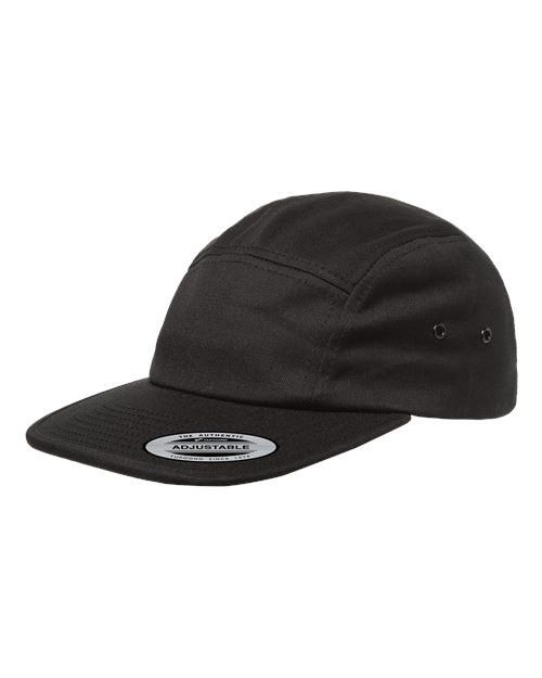 Yupoong 7005 Classic Jockey Flat Bill Cap - Black - side