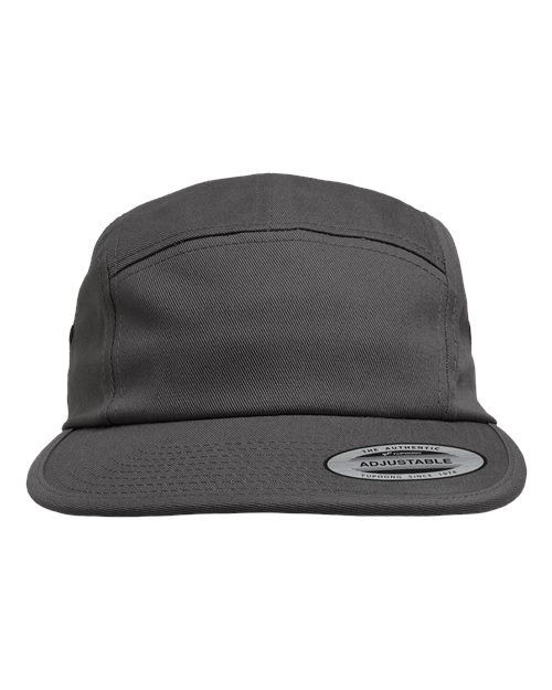 Yupoong 7005 Classic Jockey Flat Bill Cap - Dark Grey - front