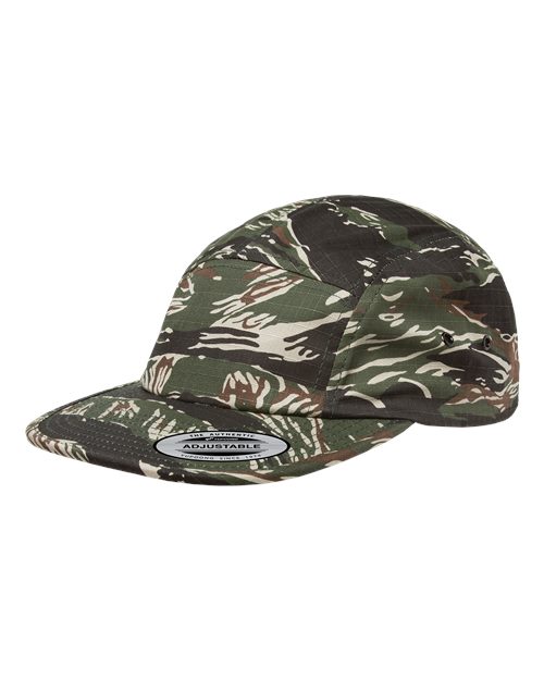 Yupoong 7005 Classic Jockey Flat Bill Cap - Tiger Camo - side