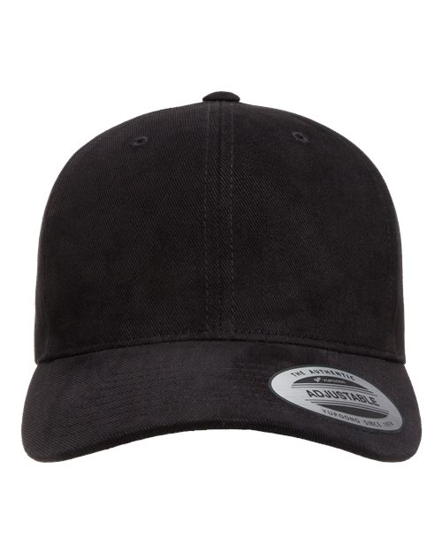 Yupoong 6363V Structured Brushed Twill Cap - Black - front