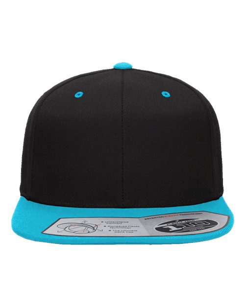 Flexfit 110F 110 Snapback Cap - Black/ Teal - front
