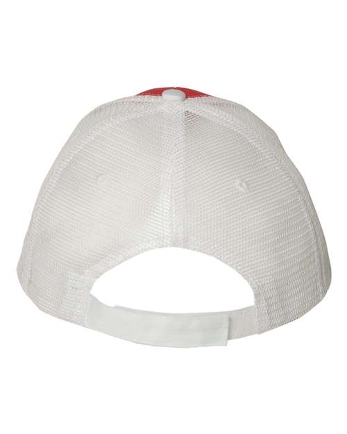 Valucap S102 Sandwich Trucker Cap - Red/ White - back