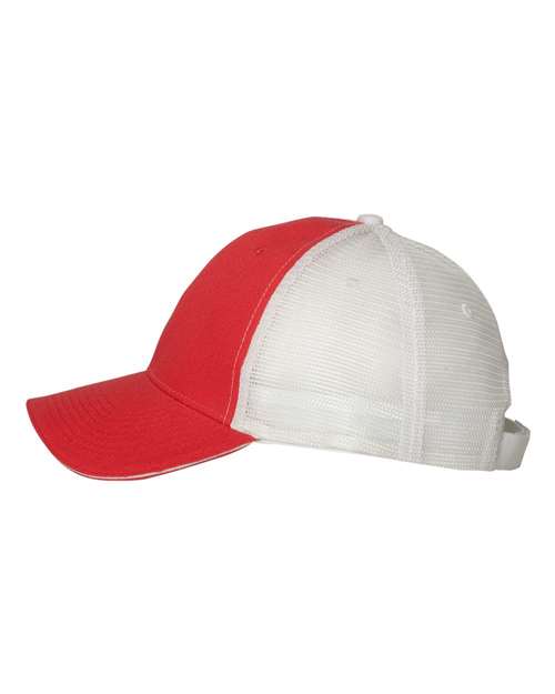 Valucap S102 Sandwich Trucker Cap - Red/ White - side