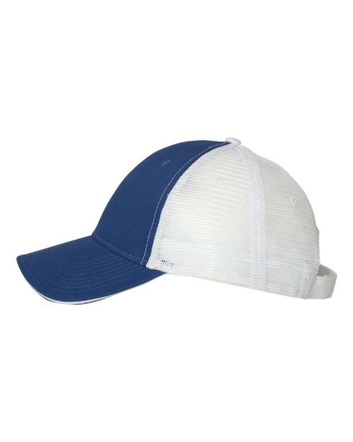 Valucap S102 Sandwich Trucker Cap - Royal/ White - side