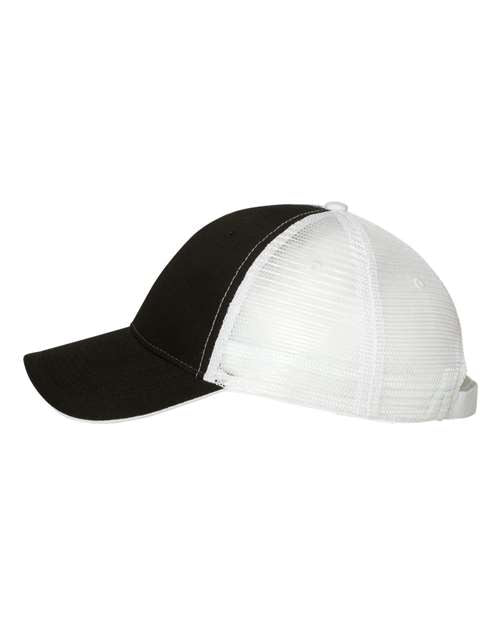 Valucap S102 Sandwich Trucker Cap - Black/ White - side