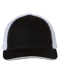 Valucap S102 Sandwich Trucker Cap - Black/ White - front