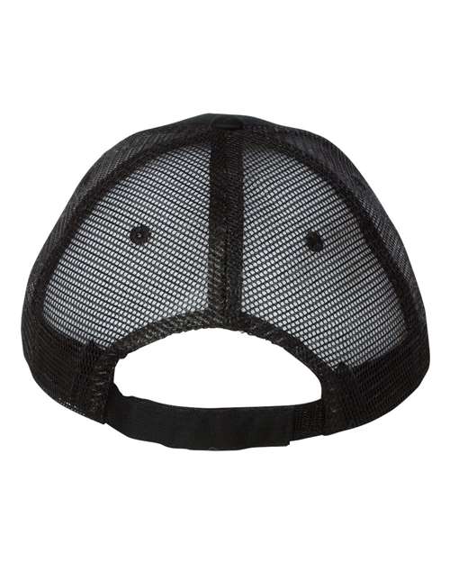 Valucap S102 Sandwich Trucker Cap - Black/ Black - back