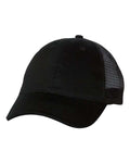 Valucap S102 Sandwich Trucker Cap - Black/ Black - front