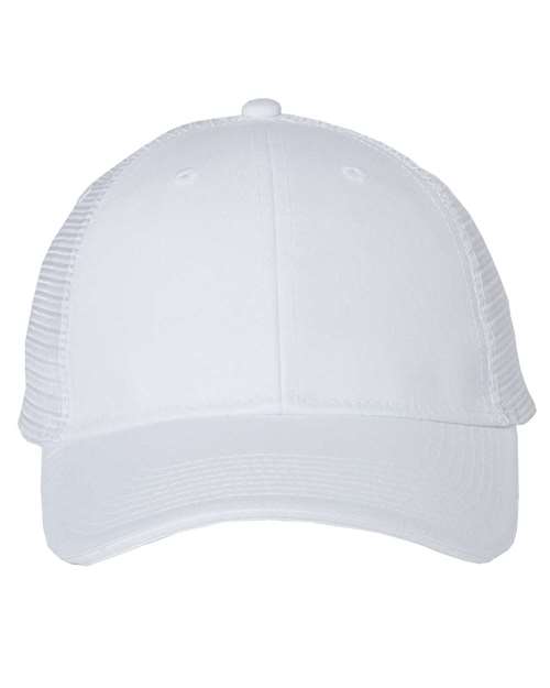 Valucap S102 Sandwich Trucker Cap - White/ White - front