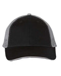 Valucap S102 Sandwich Trucker Cap - Black/ Grey - front