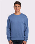 Jerzees 562MR NuBlend Crewneck Sweatshirt - Vintage Heather Blue - model front