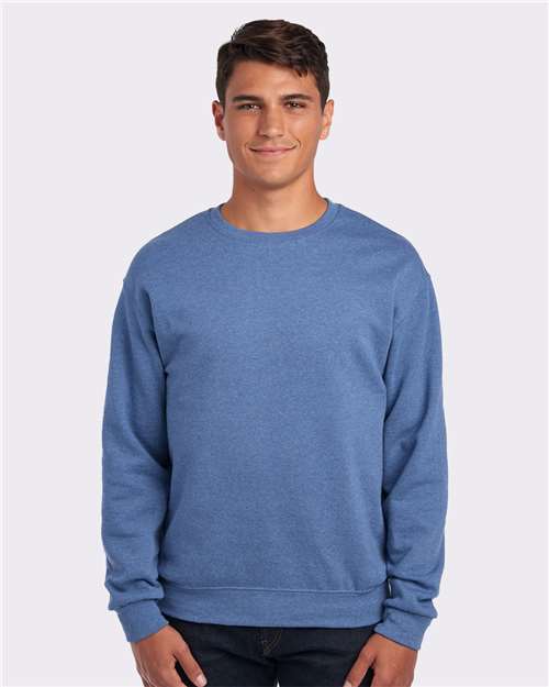 Jerzees 562MR NuBlend Crewneck Sweatshirt - Vintage Heather Blue - model front